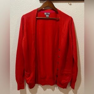 Women’s red button up cardigan